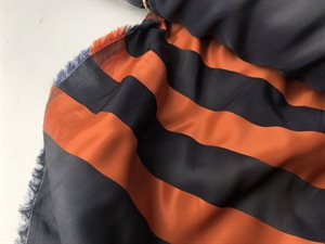 Viscose foer - stribet i smuk orange / marine